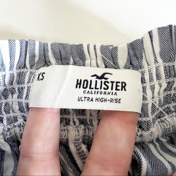 Hollister Ultra High Rise Tie Waist Paper Bag Striped Shorts XS NWT - Picture 6 of 10